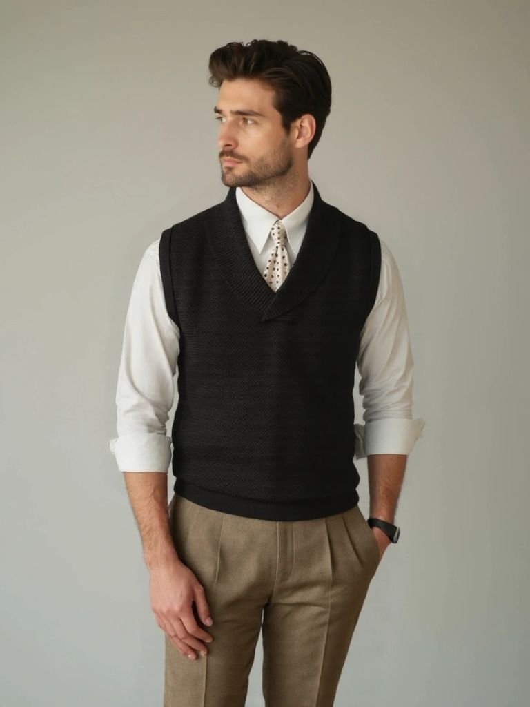 British Knit Vest Waistcoat