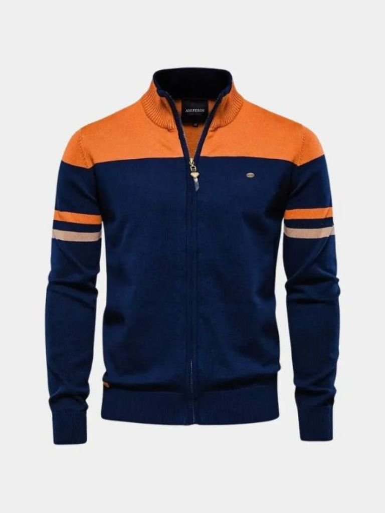 Cardigan Sweater Zipper Standing Collar Knitwear - Cross & Crown