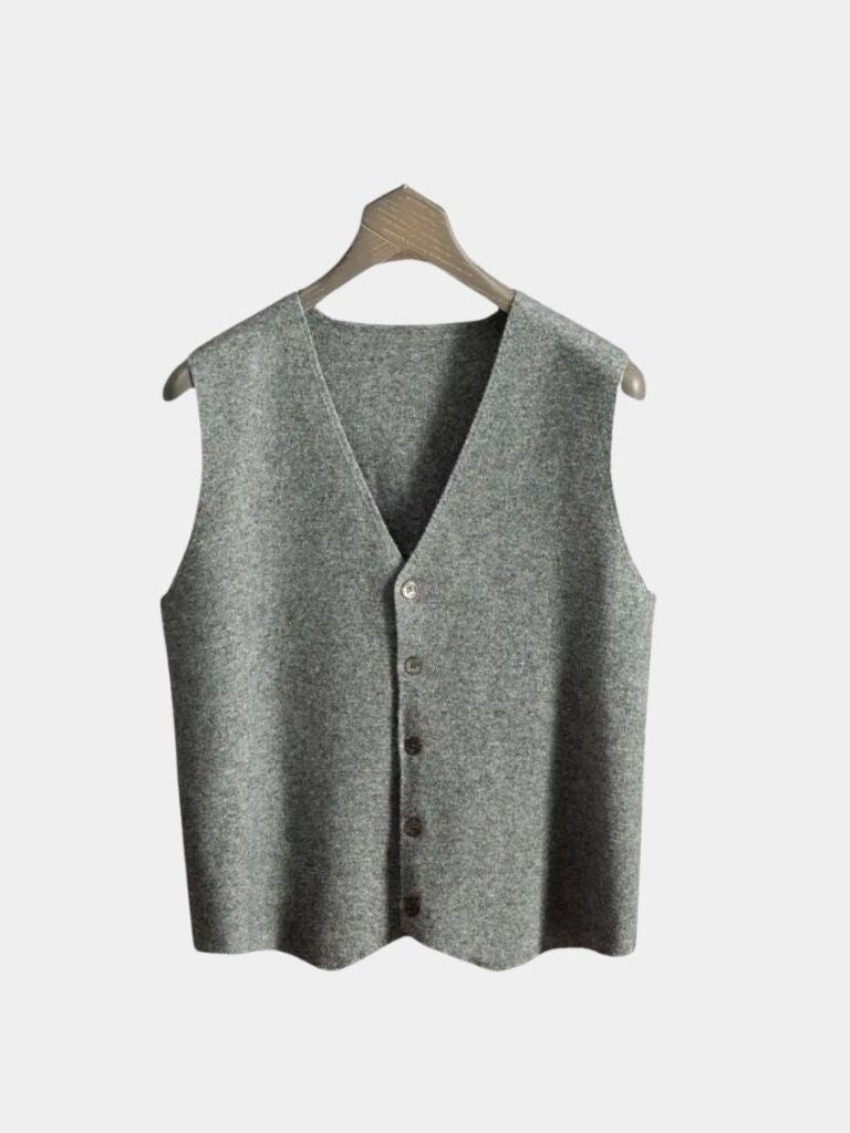 Cashmere Cardigan Vest  - Cross & Crown