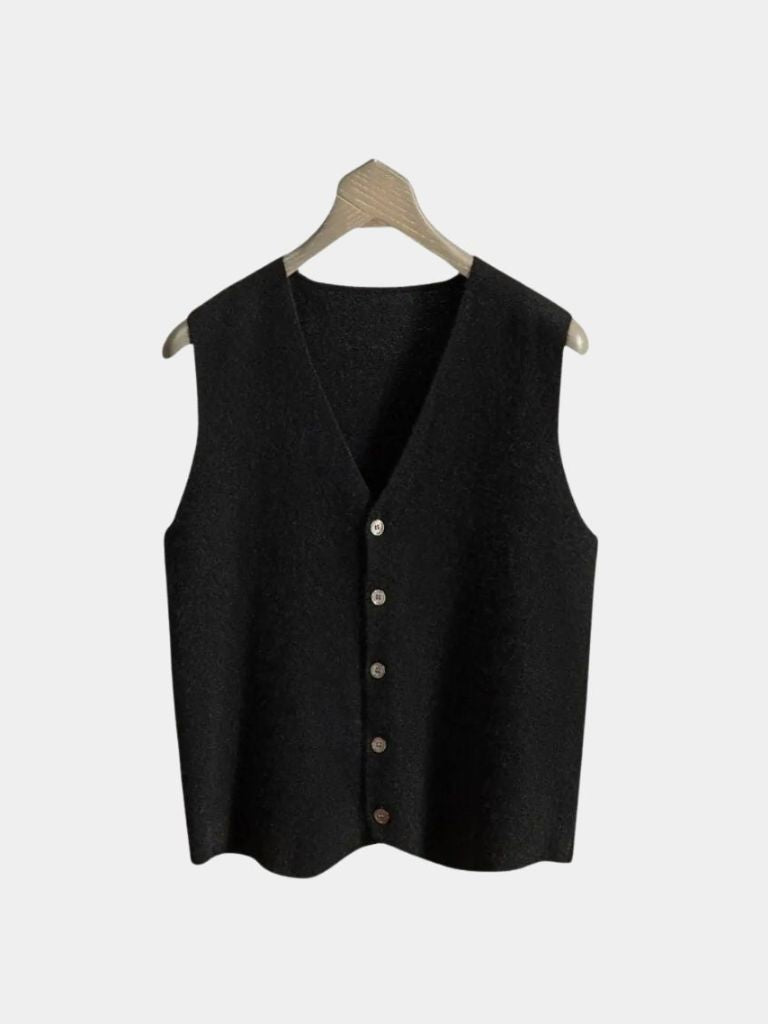 Cashmere Cardigan Vest  - Cross & Crown