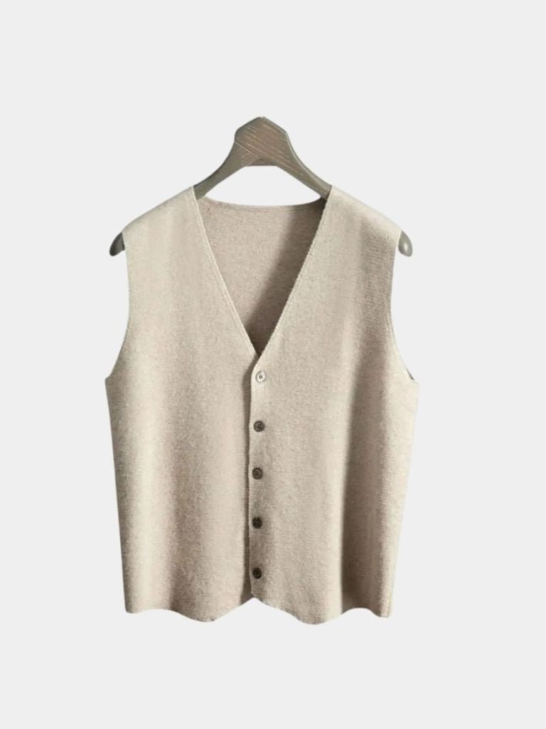 Cashmere Cardigan Vest  - Cross & Crown