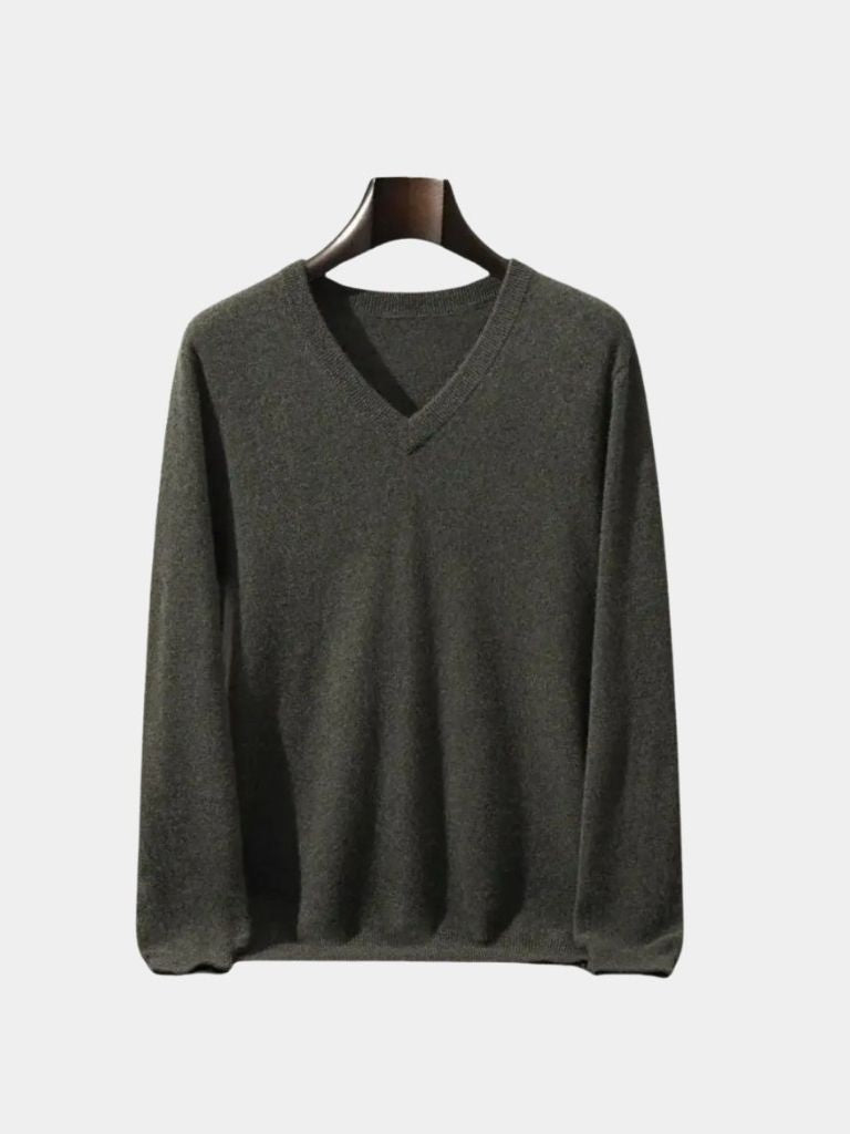 Cashmere V Neck Knitwear Sweater - Cross & Crown