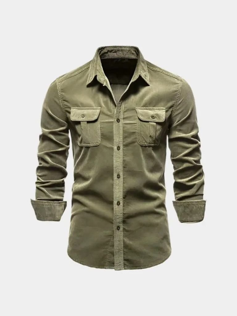 Casual Business Corduroy Shirt - Hommeor