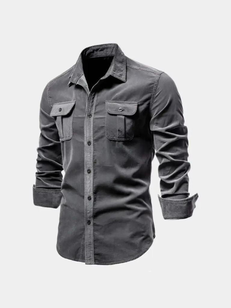 Casual Business Corduroy Shirt - Hommeor