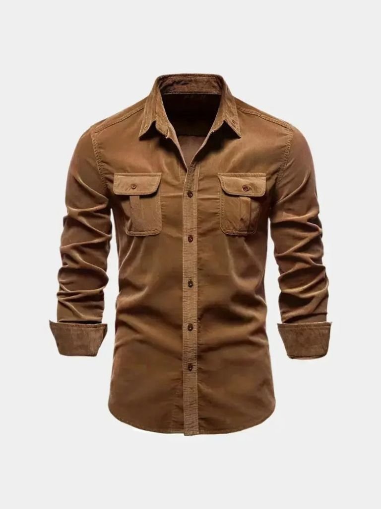 Casual Business Corduroy Shirt - Hommeor