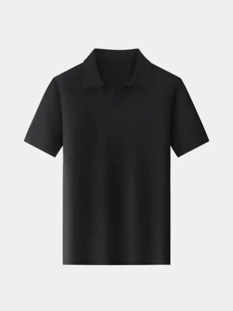 Casual Buttonless Knit Polo Shirt - Cross & Crown