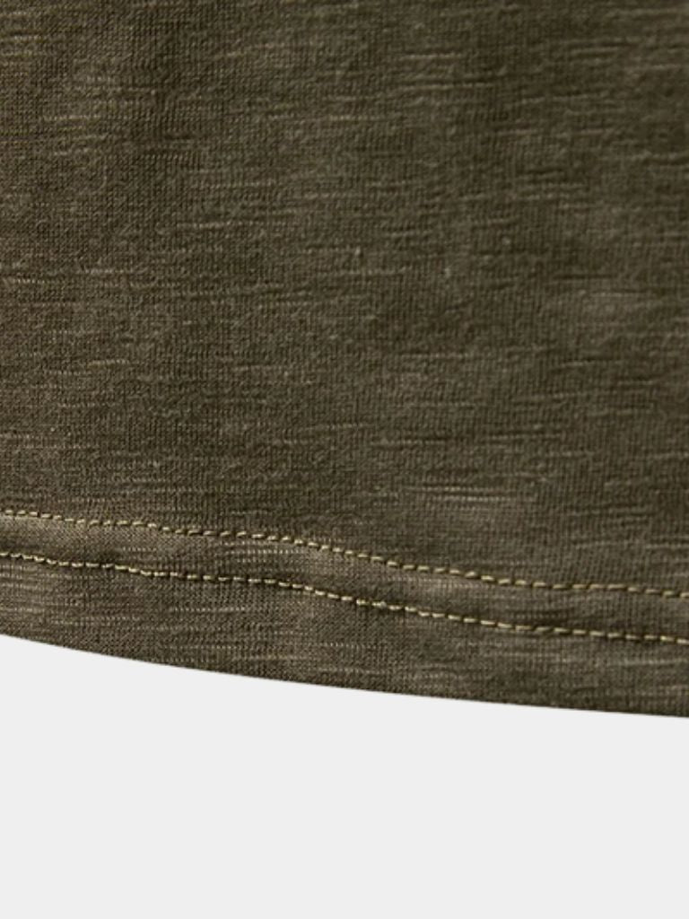 Casual Henley Neck Long Sleeve T-Shirt - Hommeor