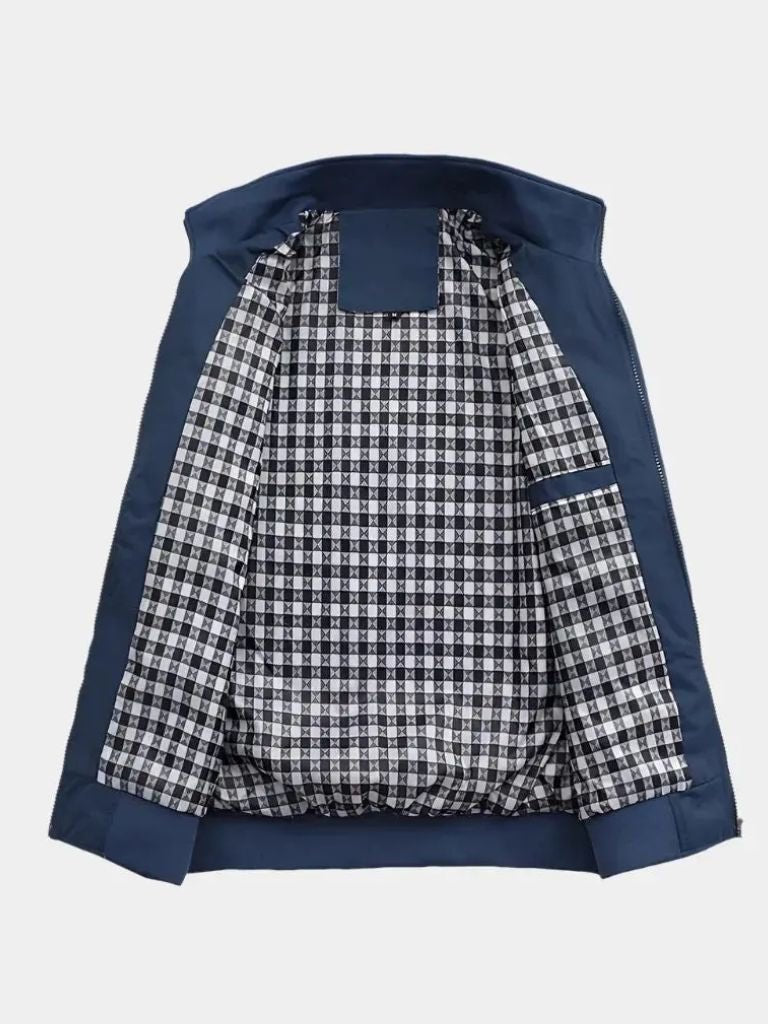 Casual Solid Bomber Jacket - Hommeor