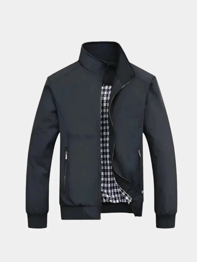 Casual Solid Bomber Jacket - Hommeor