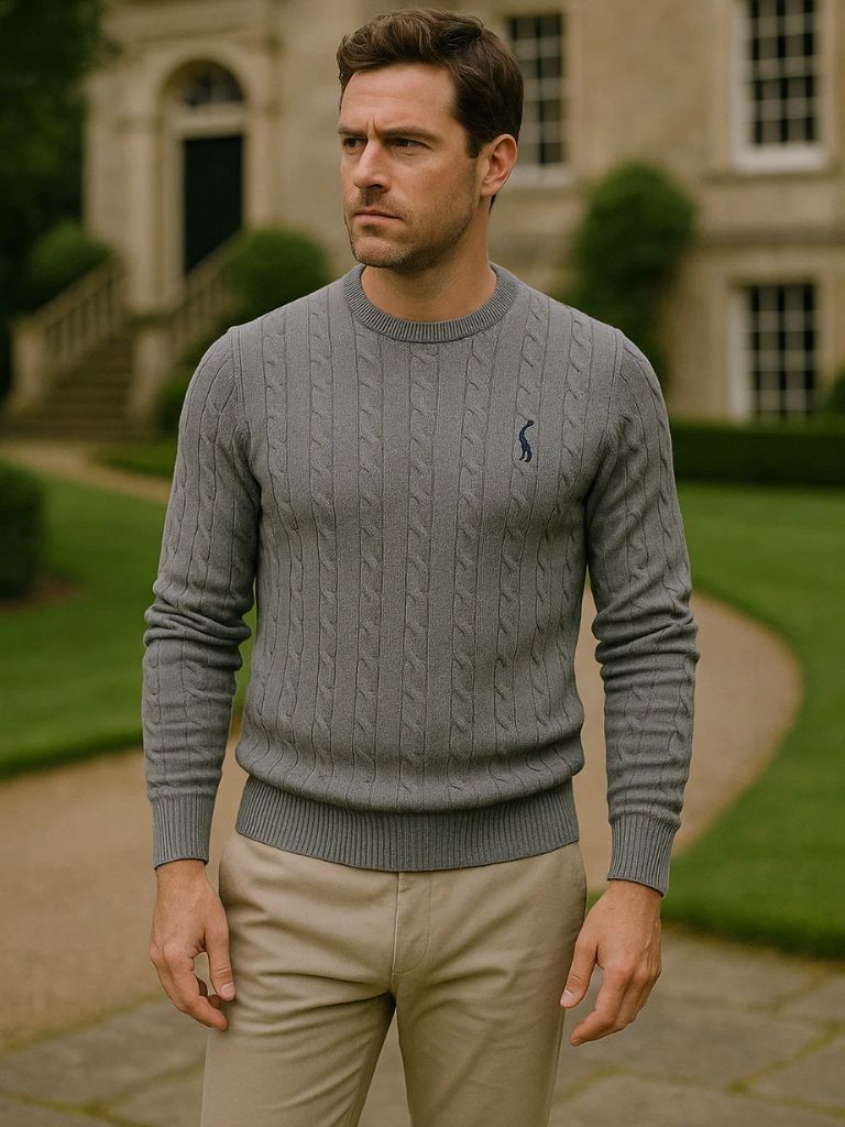 Cotton Crew Neck Pullover Sweater