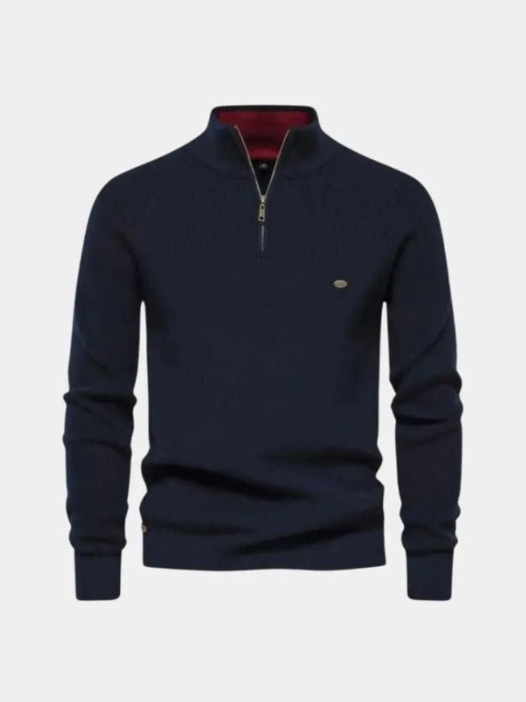 Elegant Quarter Zip Sweater - Cross & Crown