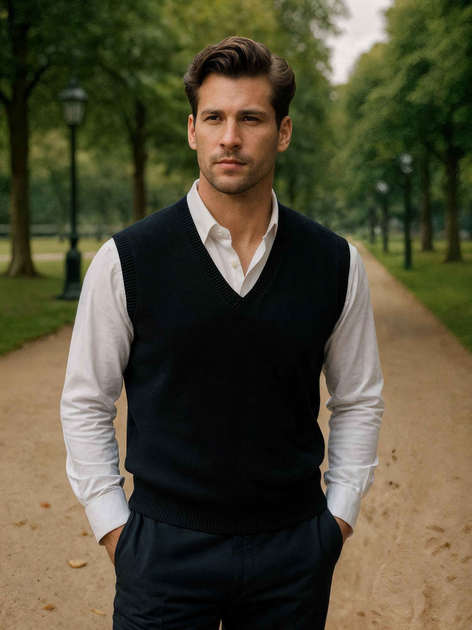 100% Cashmere V Neck Knit Vest