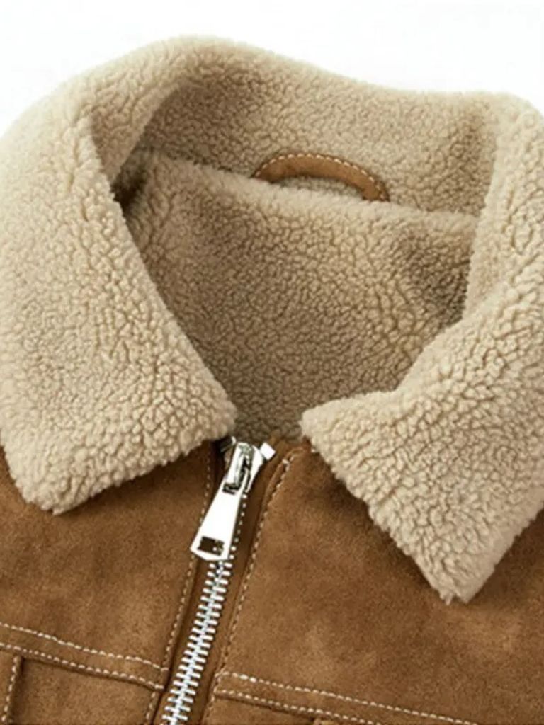 Essential Fleece Suede Jacket - Cross & Crown