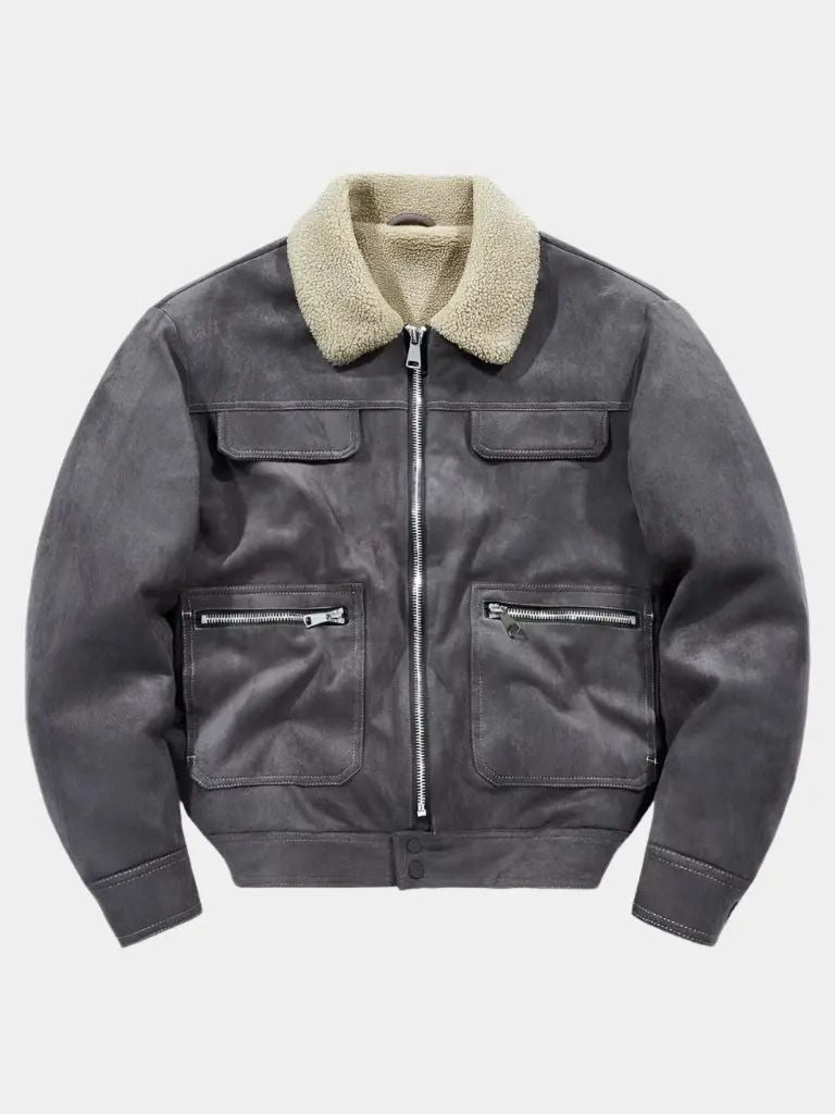 Essential Fleece Suede Jacket - Cross & Crown