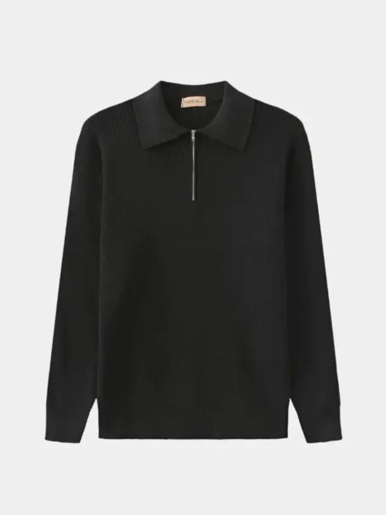 Essential Half Zip Sweater - Hommeor