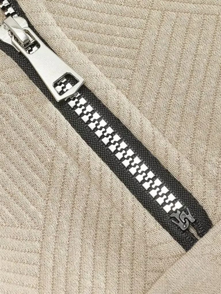 Essential Henley High Collar Quarter Zip Pullover - Cross & Crown