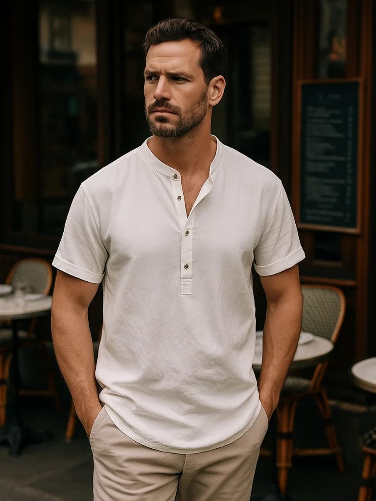 Essential Short Sleeve Linen Shirt - Cross & Crown
