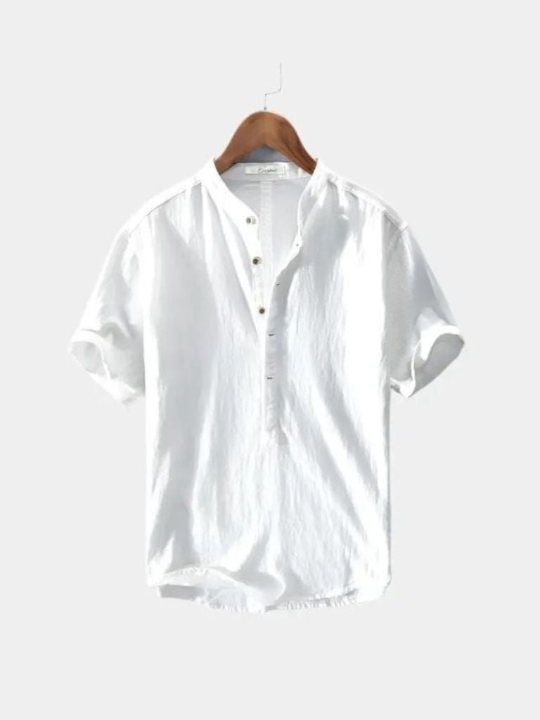 Essential Short Sleeve Linen Shirt - Cross & Crown