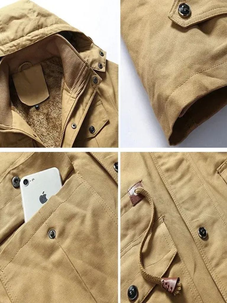 Fleece Hooded Bomber Jacket - Cross & Crown