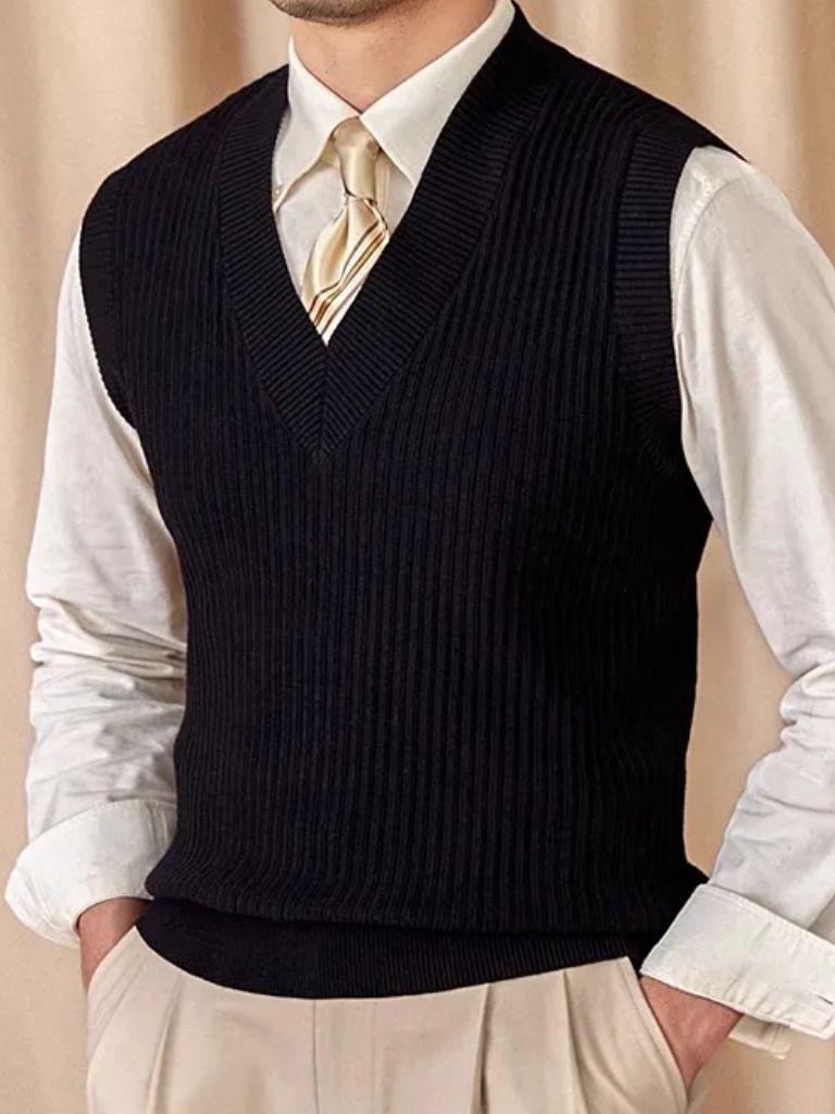 Knit Vest Waistcoat - Cross & Crown