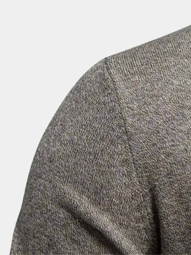 Knitted Stand Collar Cotton Cardigan