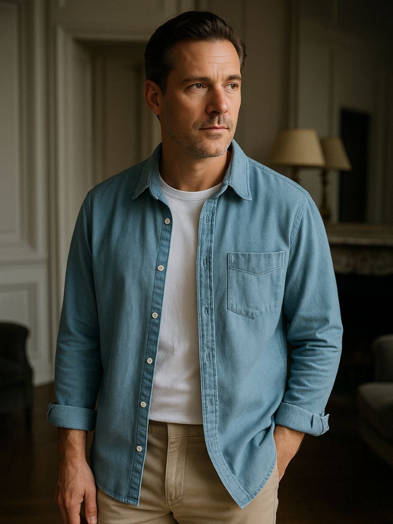 Corduroy Classic Blue Shirt