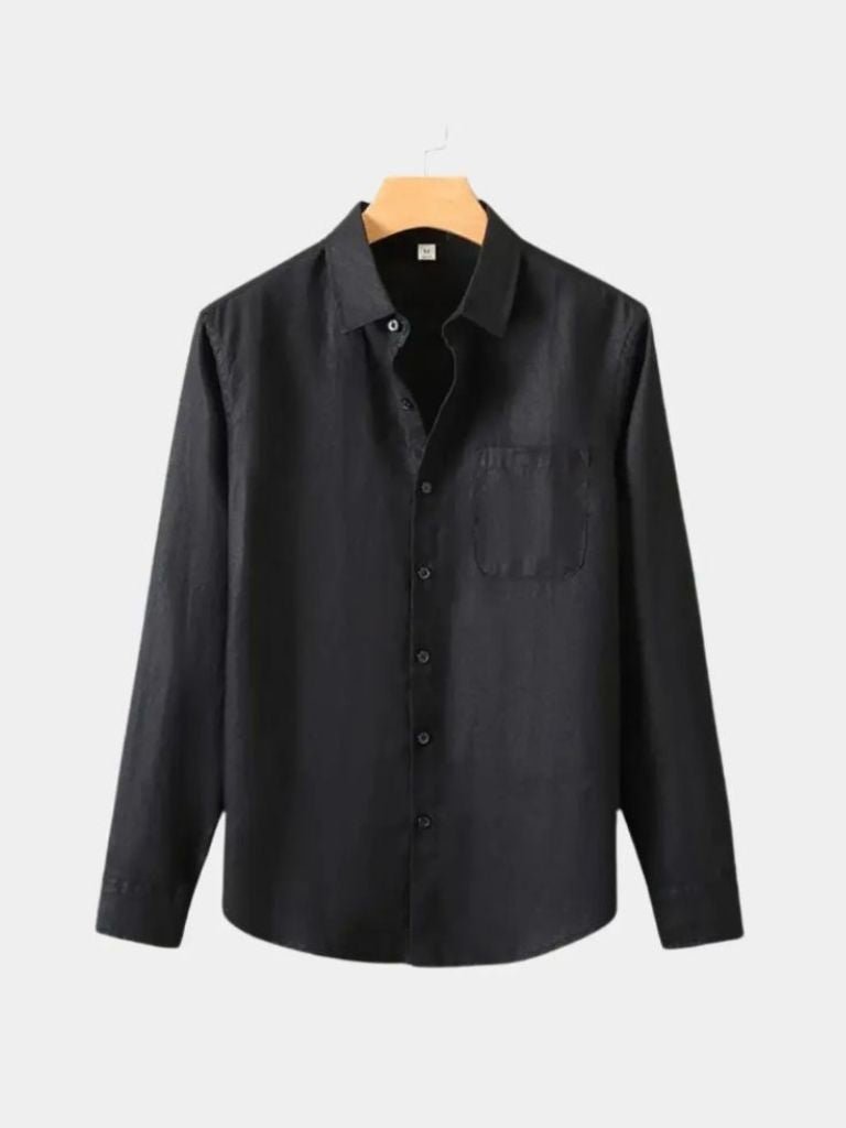 Long Sleeve Essential Linen Shirt - Hommeor