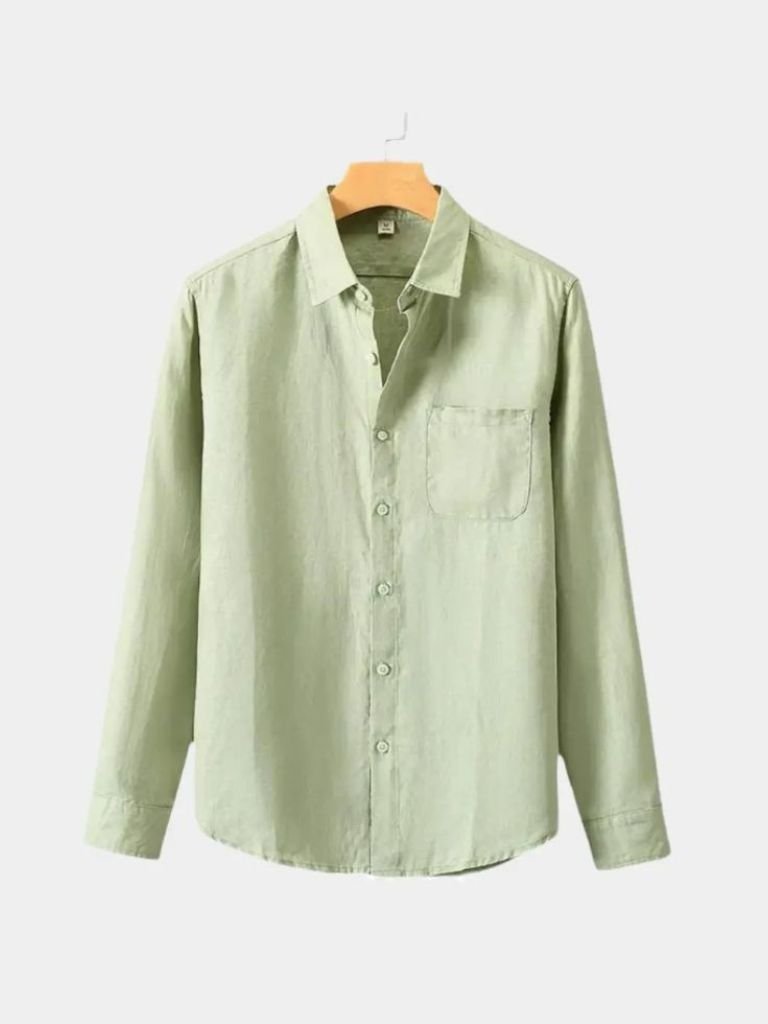 Long Sleeve Essential Linen Shirt - Hommeor