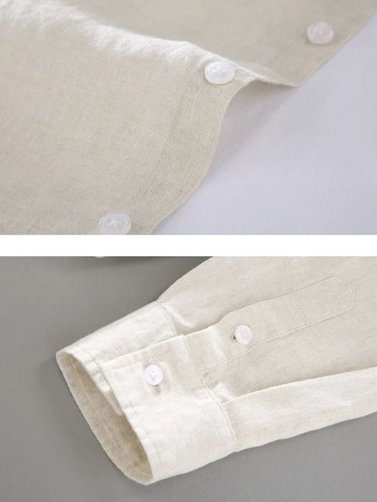 Long Sleeve Essential Linen Shirt - Hommeor
