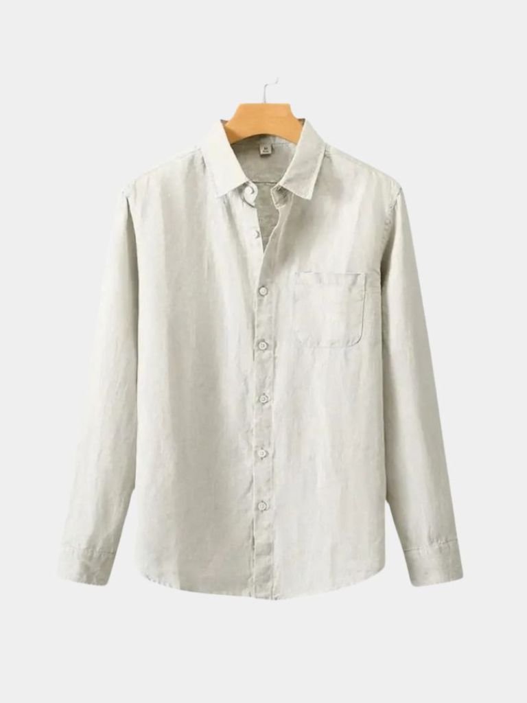 Long Sleeve Essential Linen Shirt - Hommeor