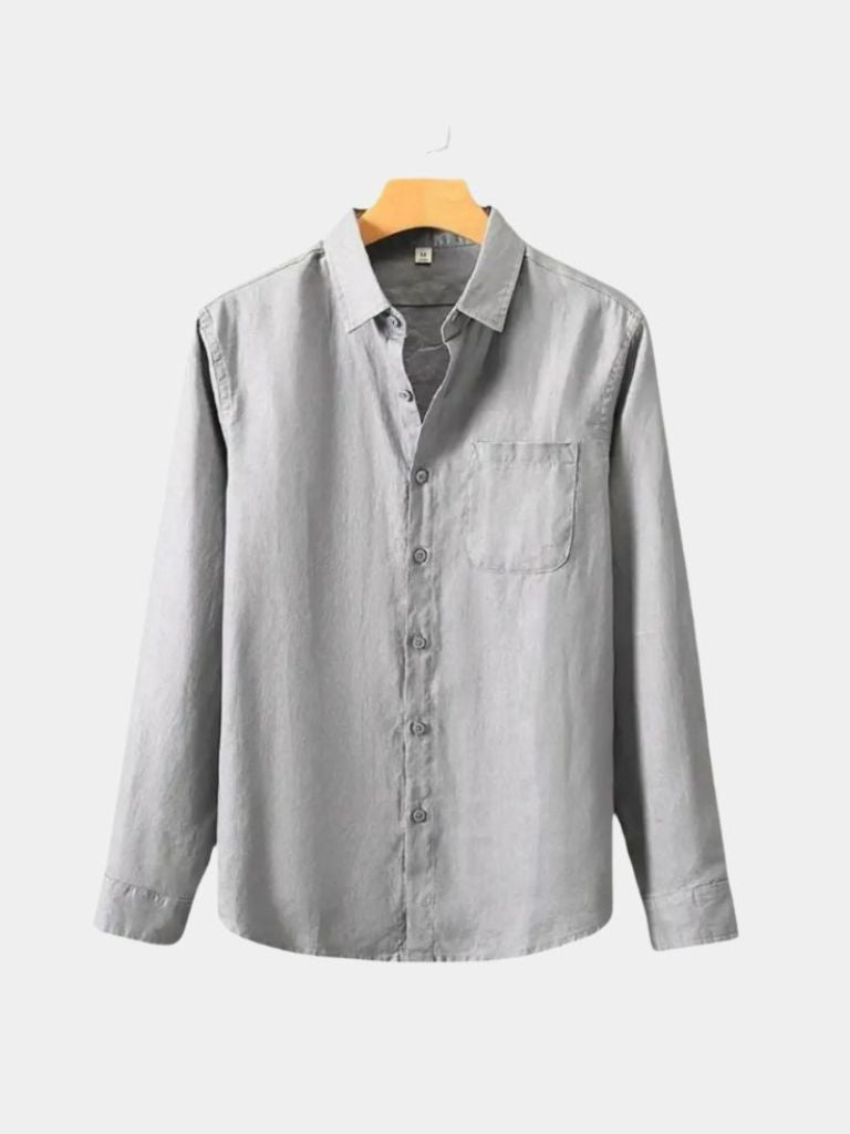 Long Sleeve Essential Linen Shirt - Hommeor