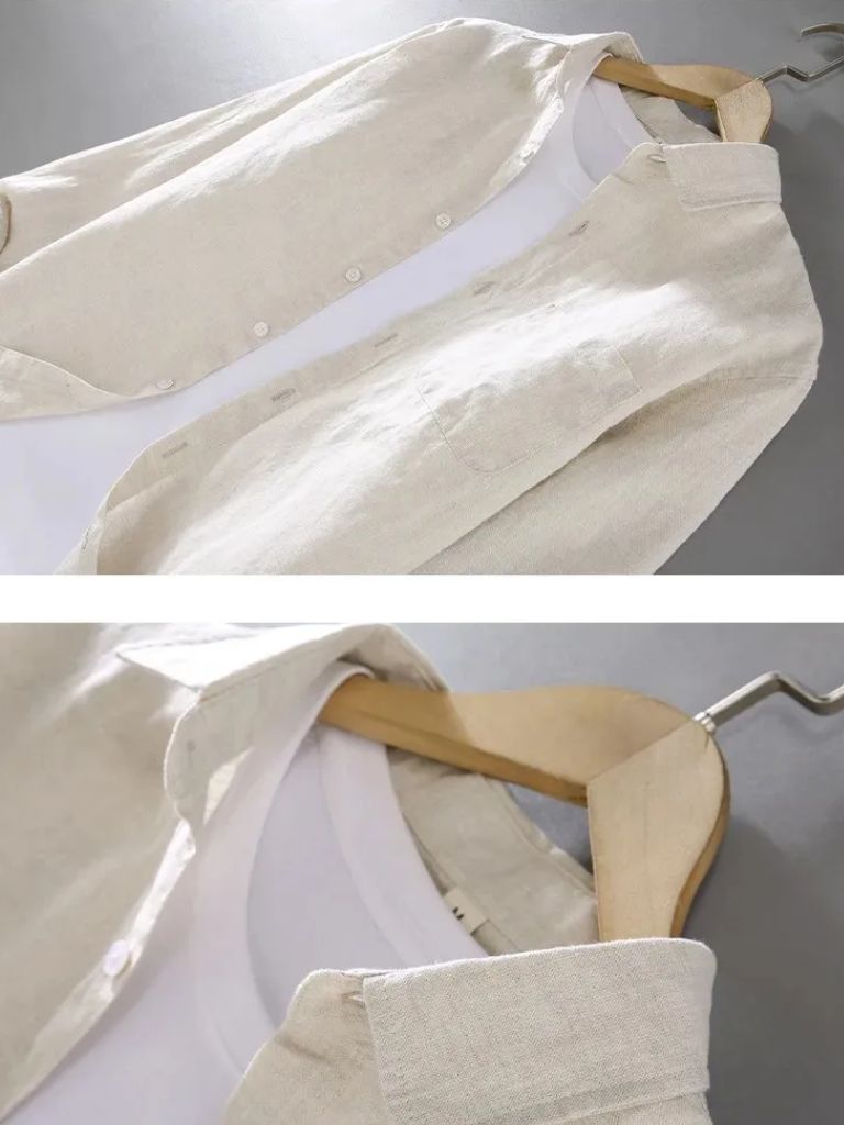 Long Sleeve Essential Linen Shirt - Hommeor