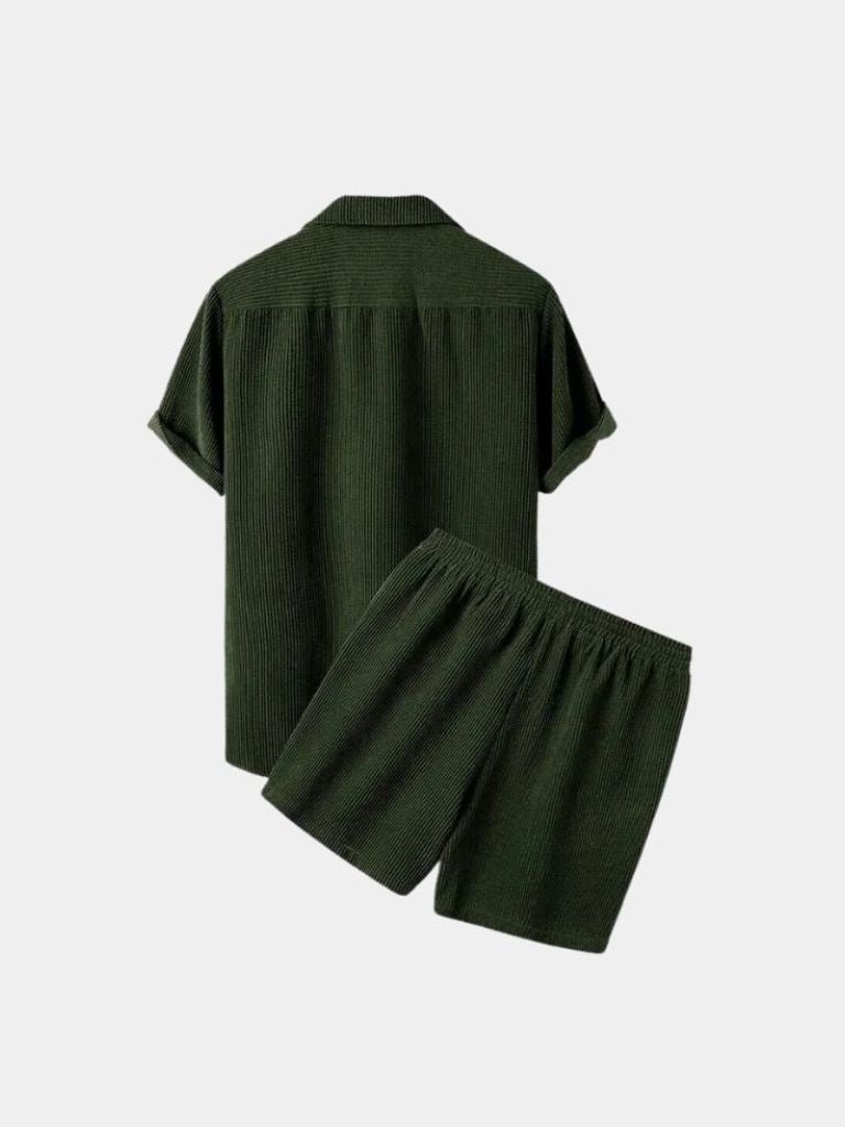 Minimalist Corduroy Set Shorts and Shirt - Cross & Crown