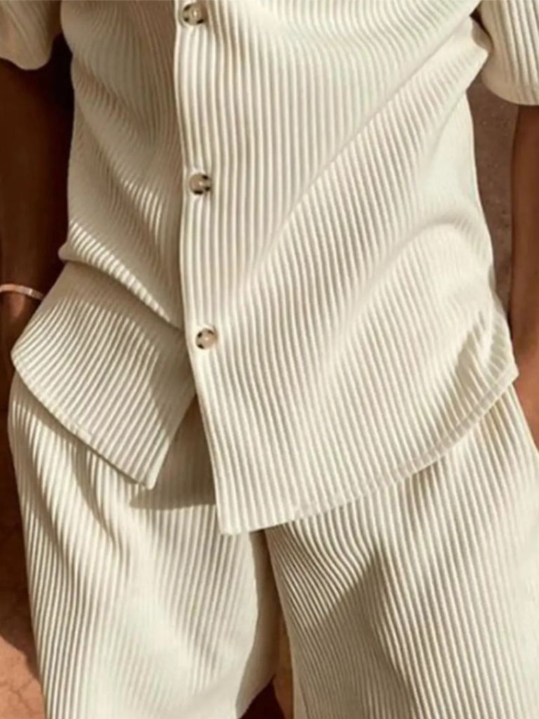 Minimalist Corduroy Set Shorts and Shirt - Cross & Crown