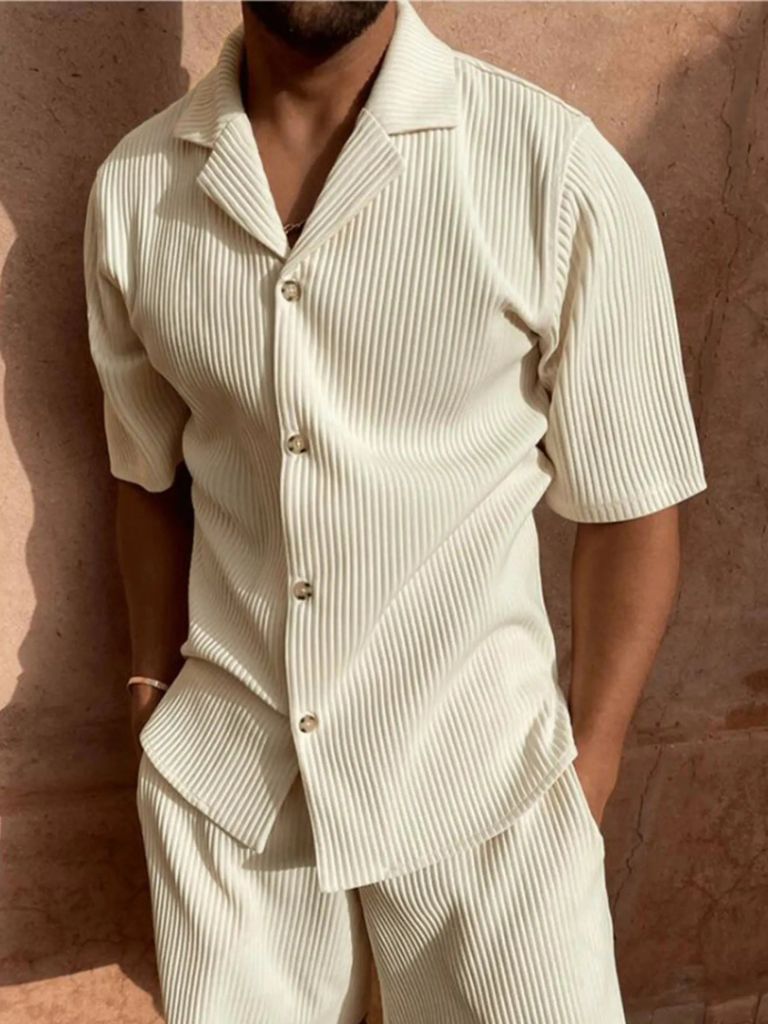 Minimalist Corduroy Set Shorts and Shirt - Cross & Crown