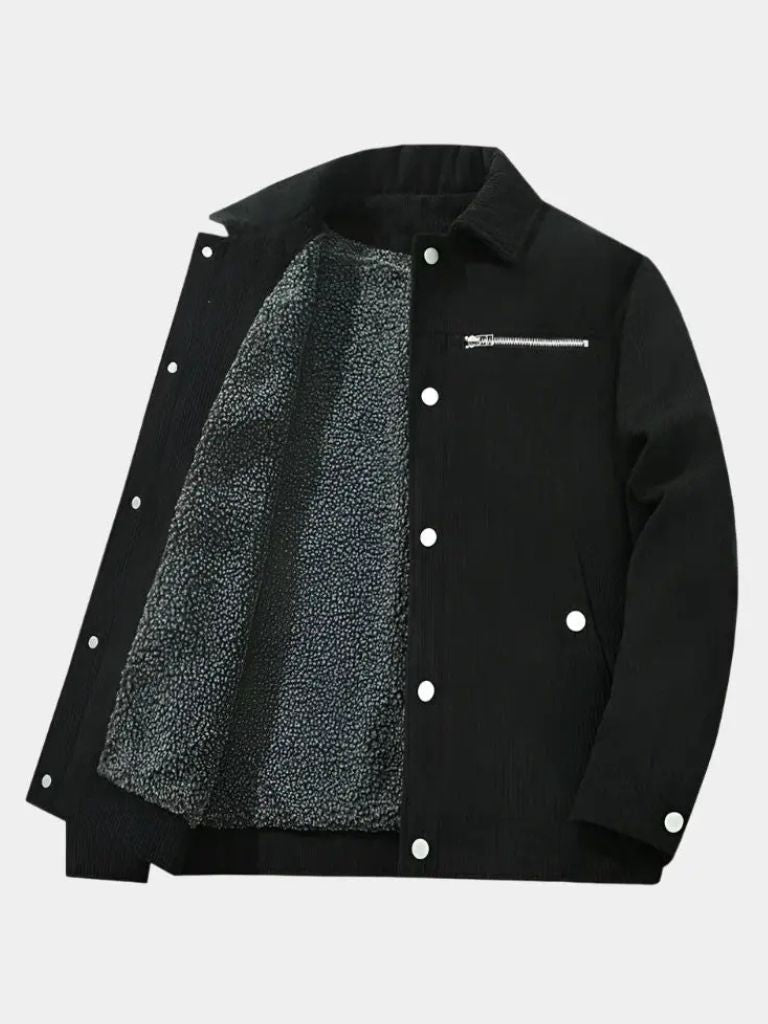 Minimalist Corduroy Sherpa Jacket - Cross & Crown