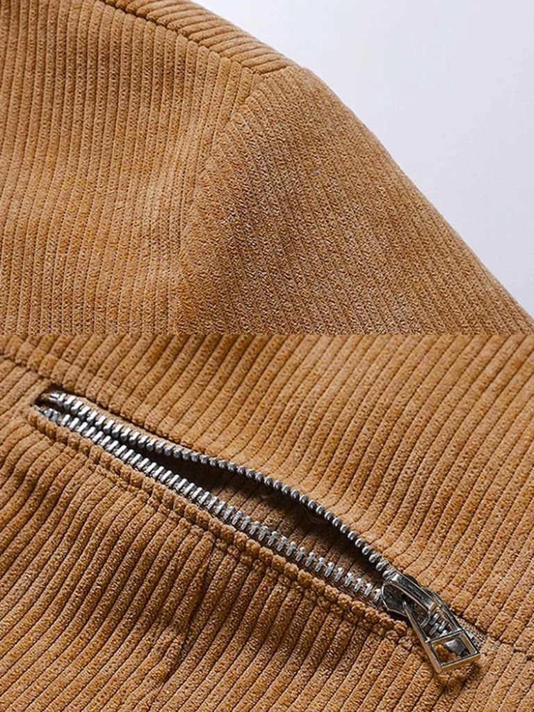 Minimalist Corduroy Sherpa Jacket - Cross & Crown