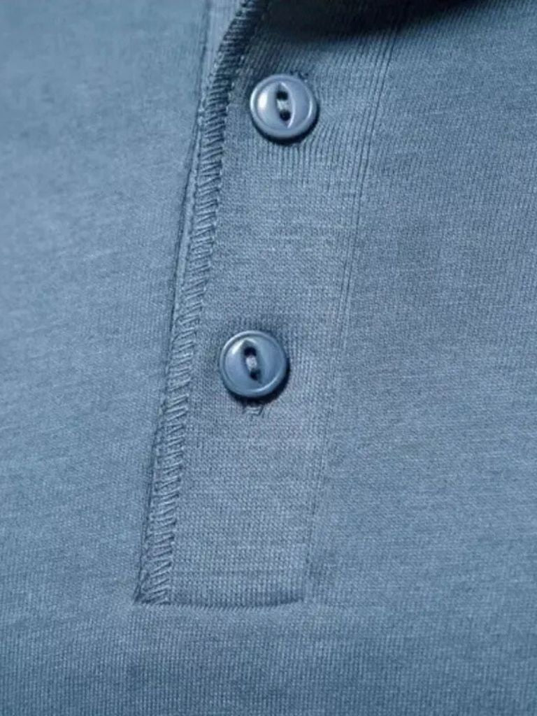 Minimalist Henley Neck Long Sleeve T-Shirt - Hommeor