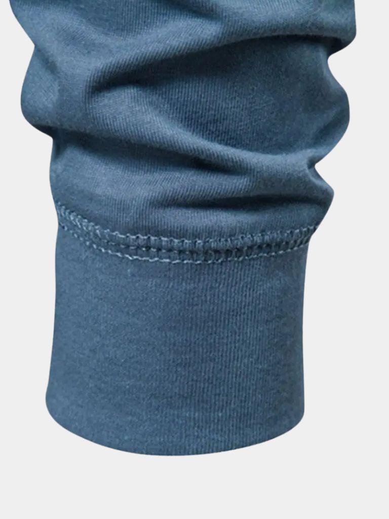 Minimalist Henley Neck Long Sleeve T-Shirt - Hommeor