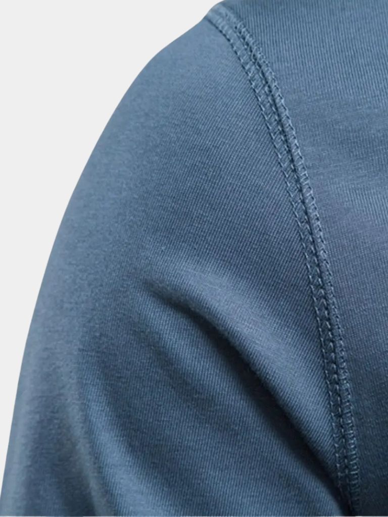 Minimalist Henley Neck Long Sleeve T-Shirt - Hommeor