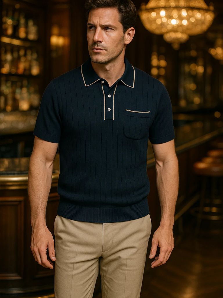Old Money Knit Polo Shirt - Cross & Crown
