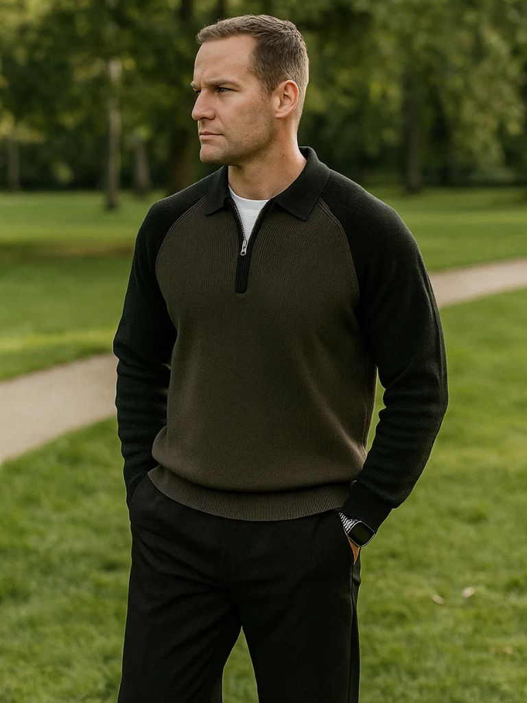 Raglan Quarter Zip Sweater