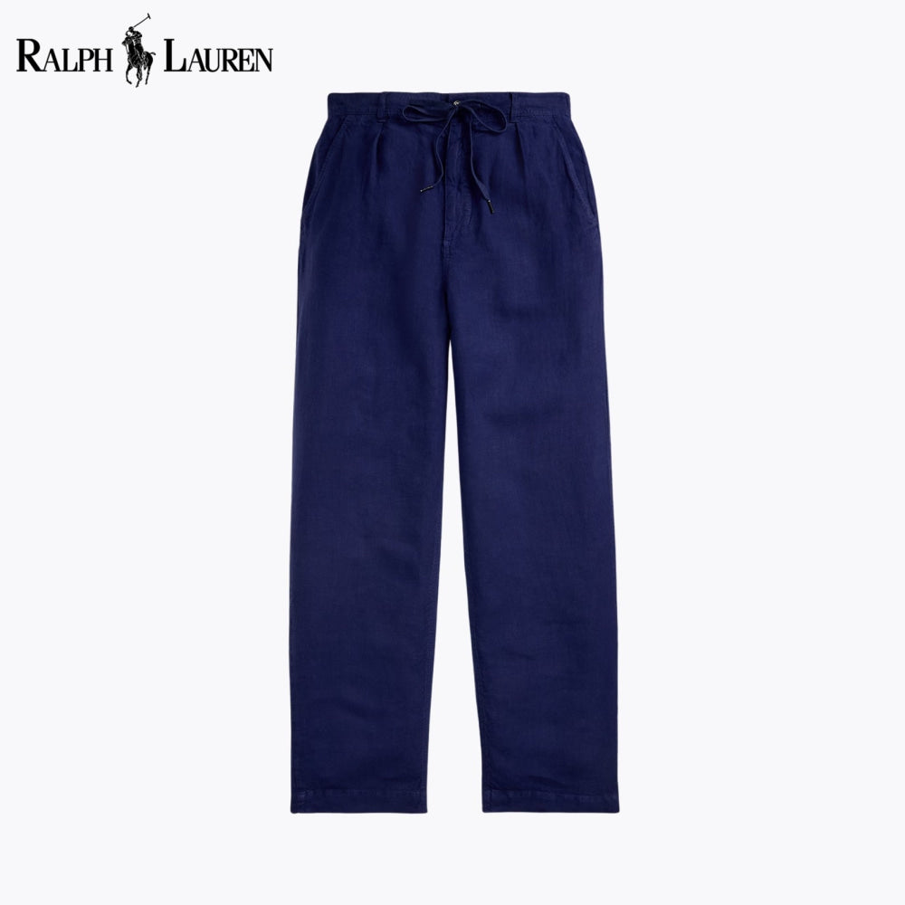 RL Lateef Relaxed Fit Pleated Linen Pant