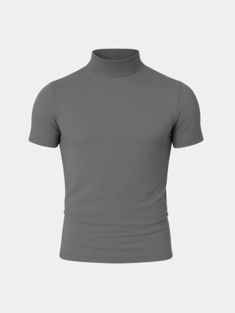 Solid Casual Turtle Neck T-Shirt - Cross & Crown