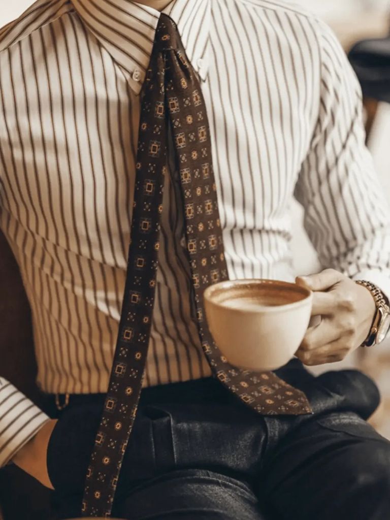 Striped Retro Shirt (Brown)