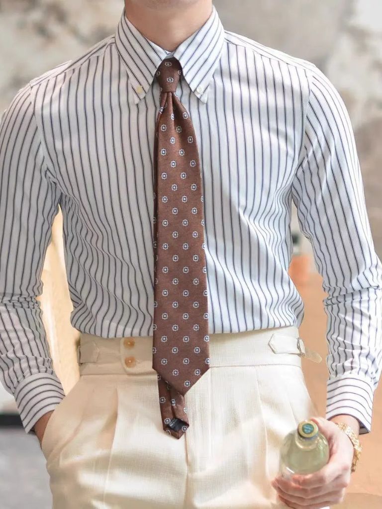 Striped Retro Shirt (Navy)