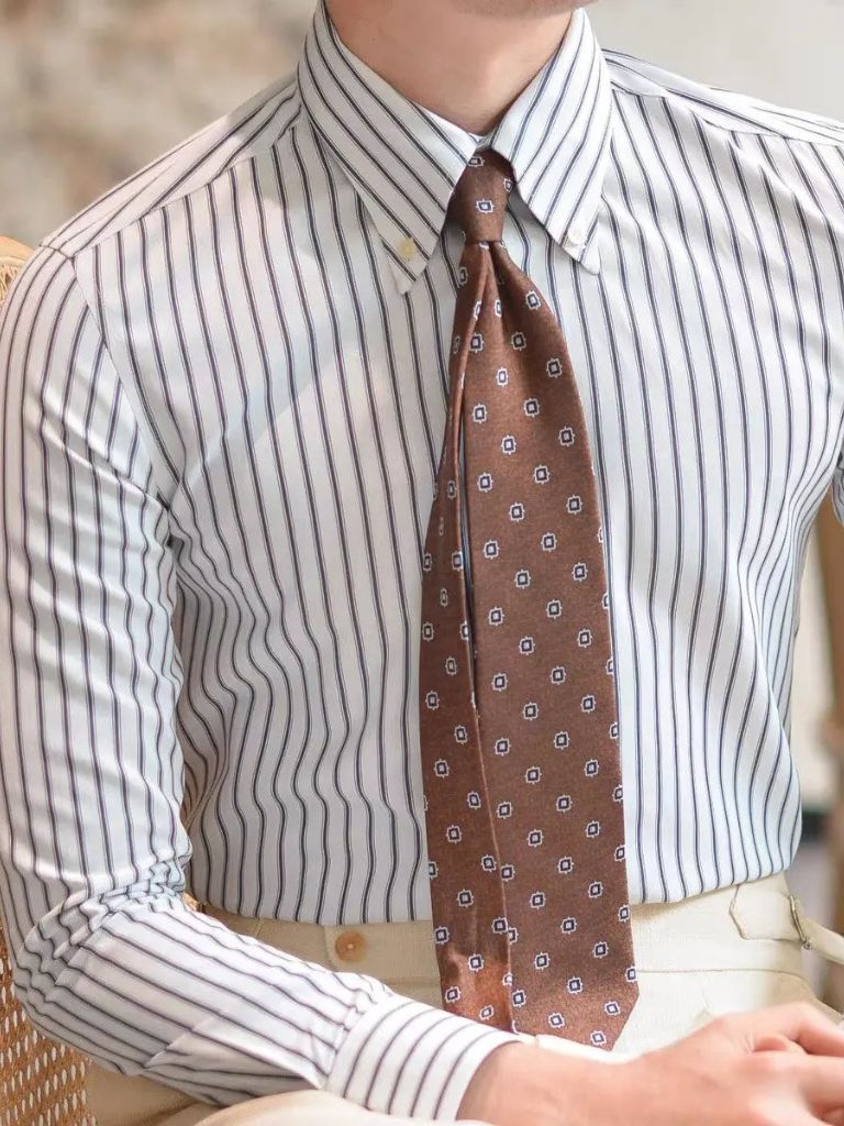 Striped Retro Shirt (Navy)