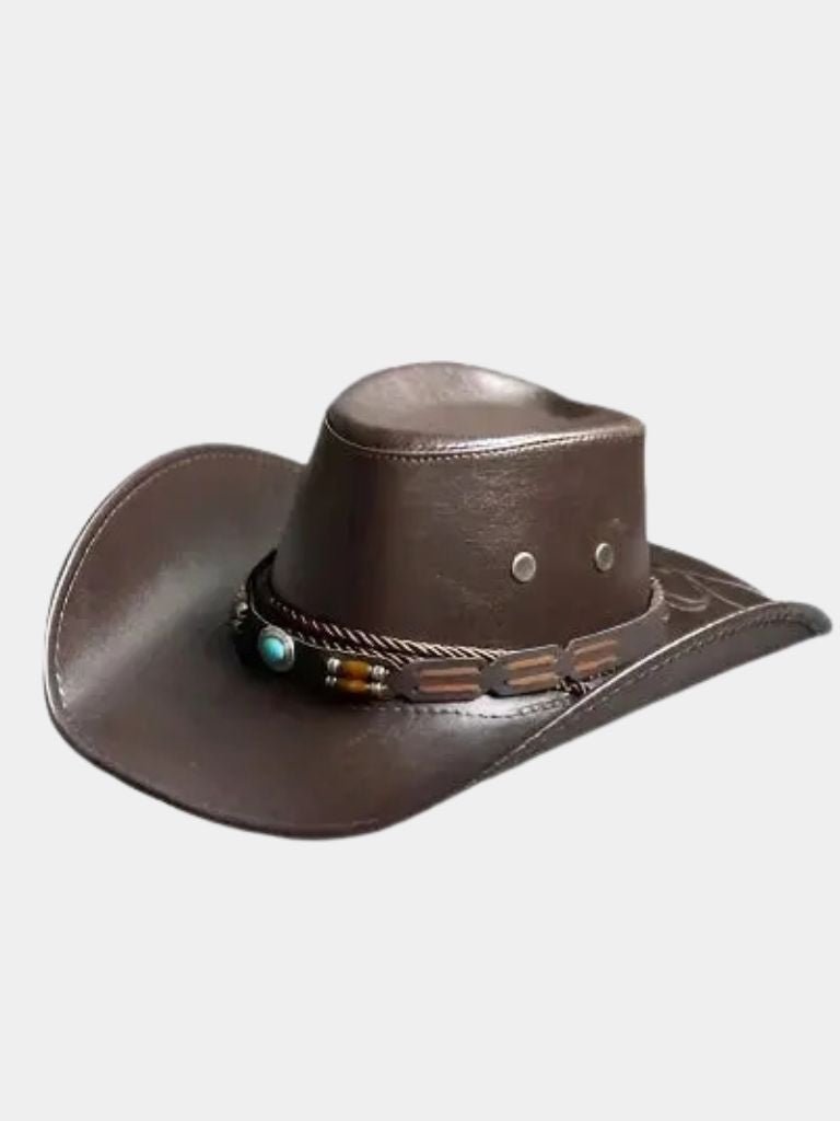 Western Cowboy Leather Hat