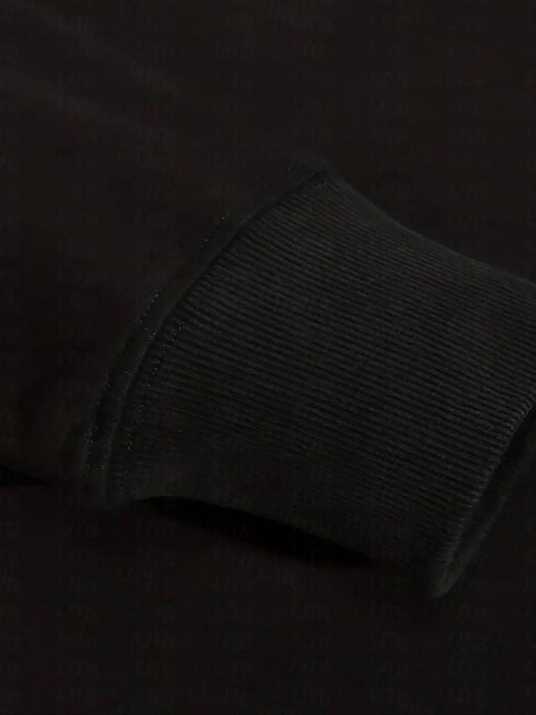 Zip Black Lapel Sports Hoodie Sweatshirt